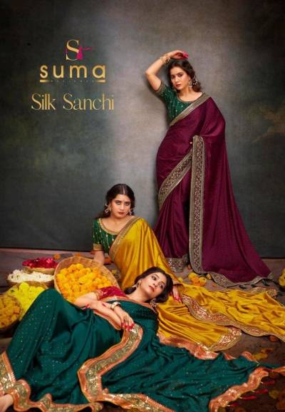 SILK SANCHI BY SUMA DESIGNER SATIN SAREE MANUFACTURER IN INDIA